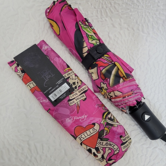 ☠️Ed Hardy❤️"Love Kills Slowly" Umbrella - Picture 4 of 8